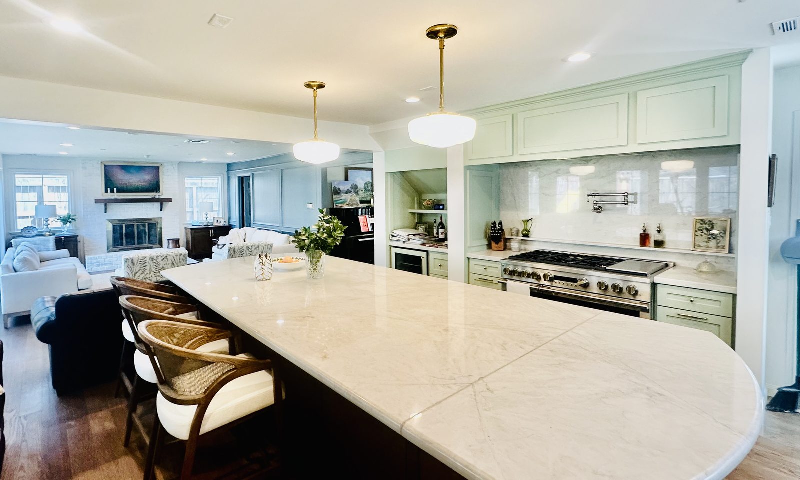 Custom kitchen by Haven Renovations — open-plan kitchen with seated island